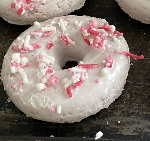 donut bath bomb with sprinkles