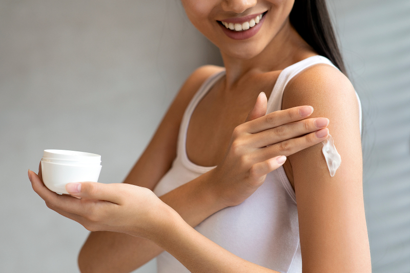 Applying body butter