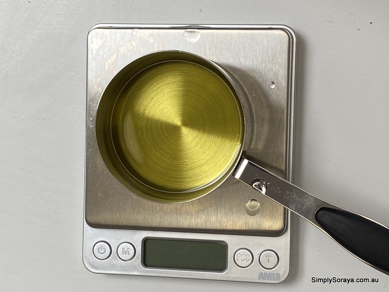 making facial oil on scales