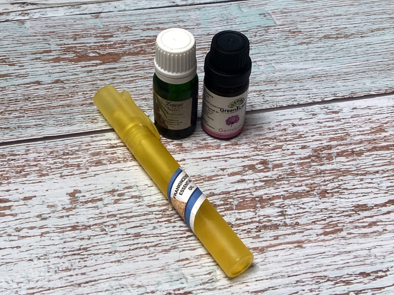 Frankincense, Geranium and Lavender Essential Oils