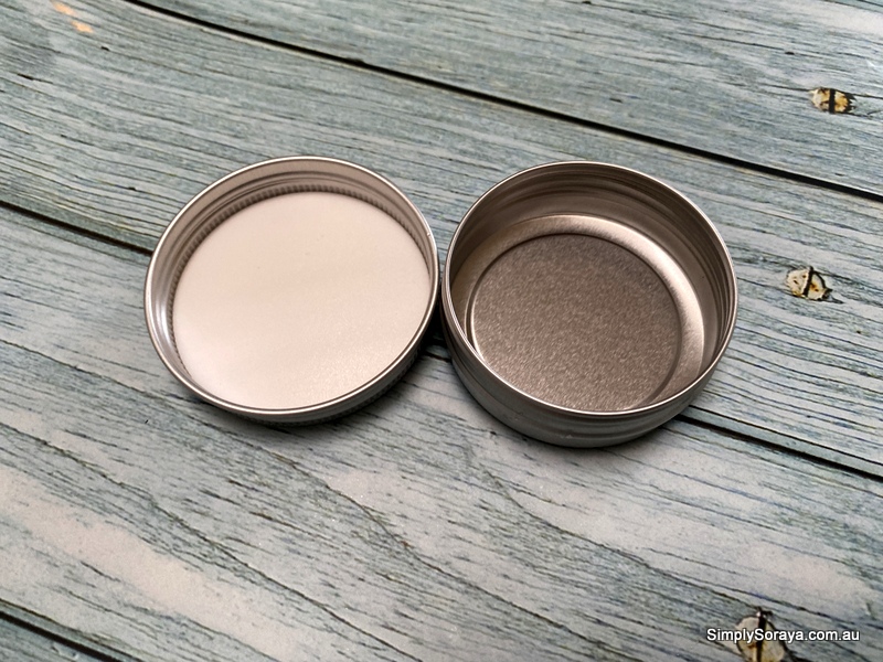 Aluminium jars make great containers for these balms