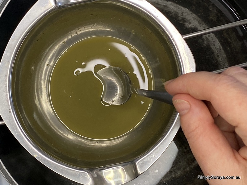Mixing all the ingredients for the Green Lavender Cleansing Balm