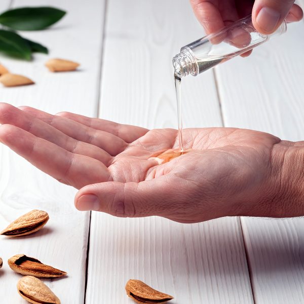 Almond oil on skin