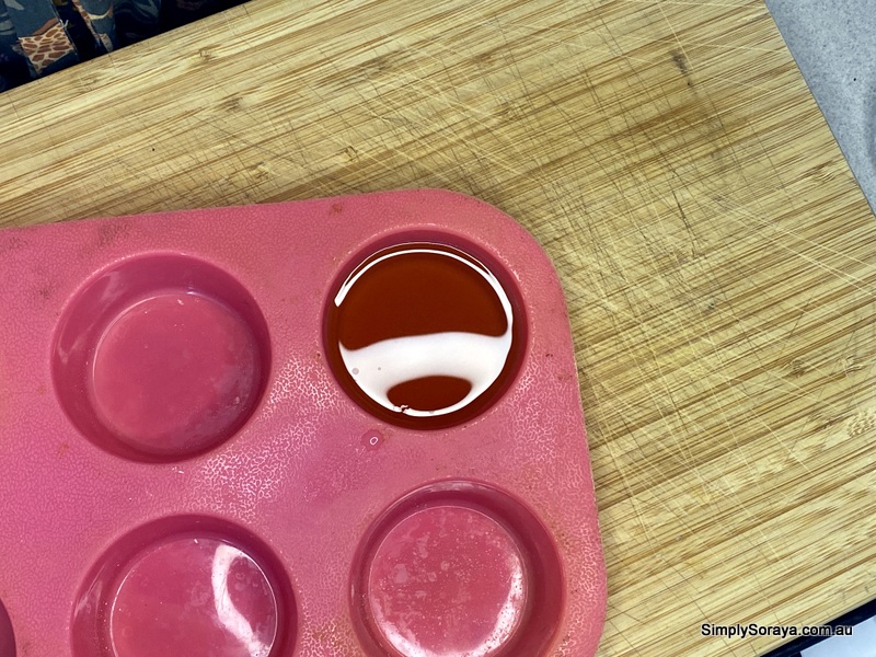 Lotion bar when poured into mould