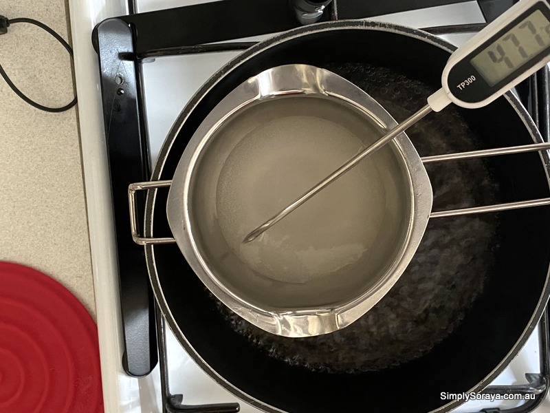 Heating the ingredients to 70 degrees to make toner diy